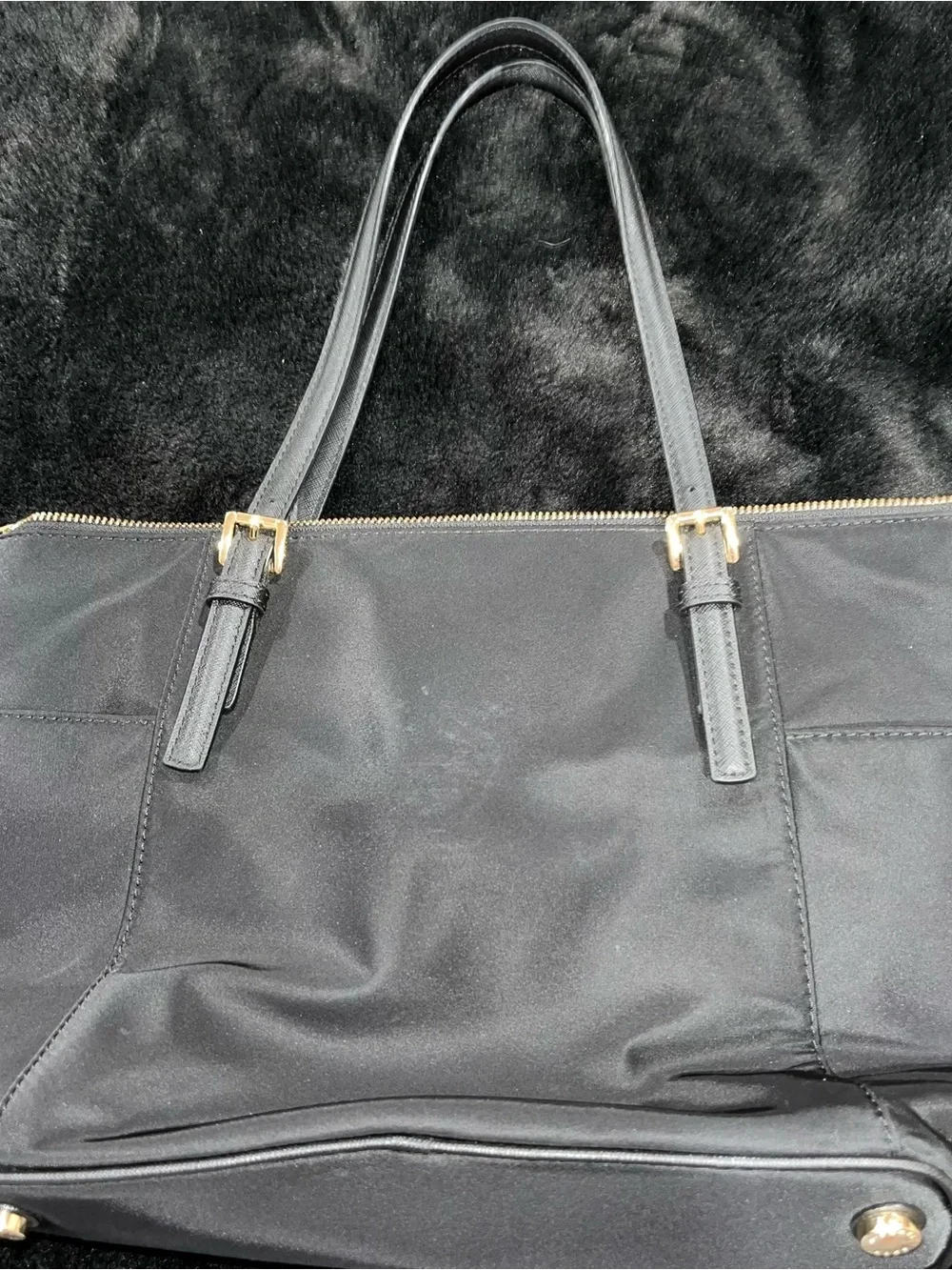 Michael Kors Black Tote with Gold Accents